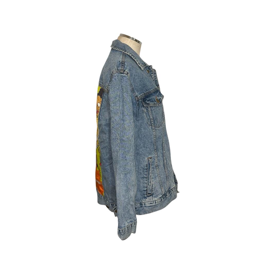Nickelodeon Rugrats Hey Arnold Ren Stimpy 90s Denim Trucker Jacket Size Large - Picture 4 of 9